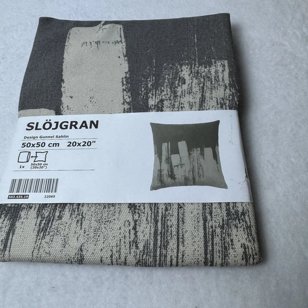 New Ikea‎ Slojgran Gunnel Sahlin Gray Pillow Cover 20